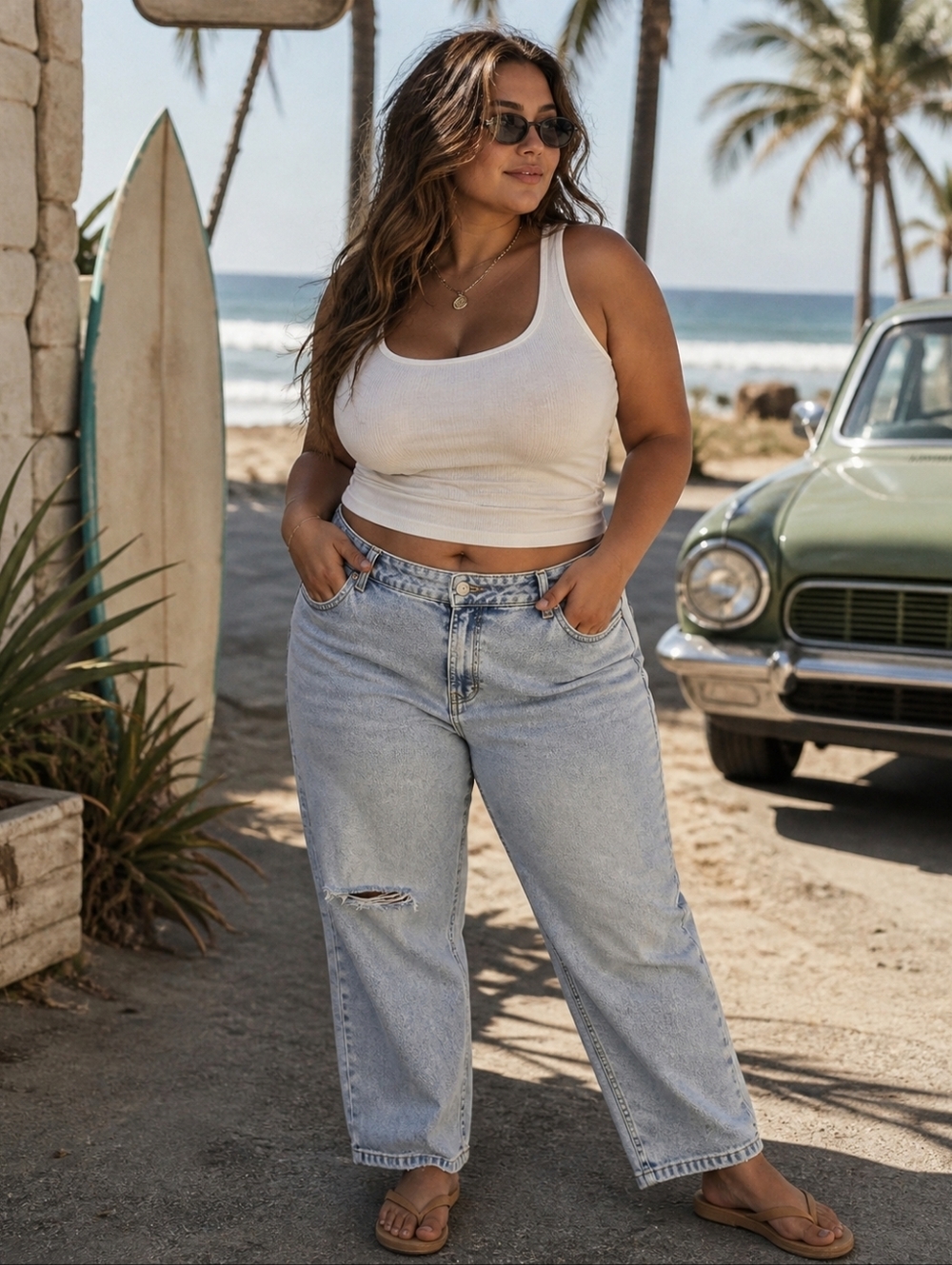 George Distressed Mom Jeans | Light Wash | Relaxed Fit - Size 18